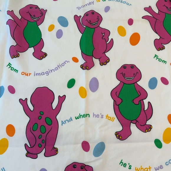 Barney Vintage Curtain Panel Purple Dinosaur Project Craft Authentic Vintage VTG - Picture 1 of 8